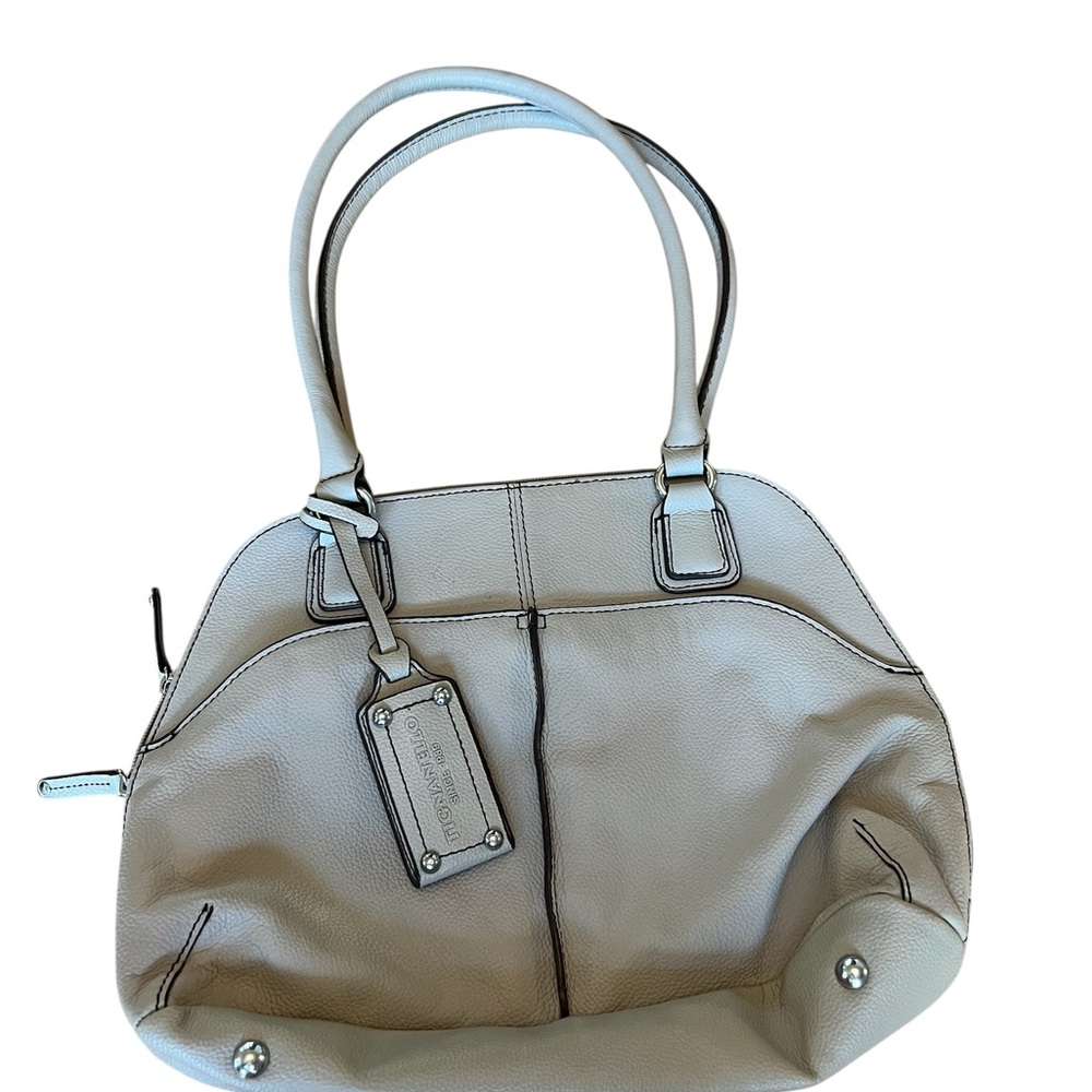 Tignanello Cream Leather Shoulder Bag